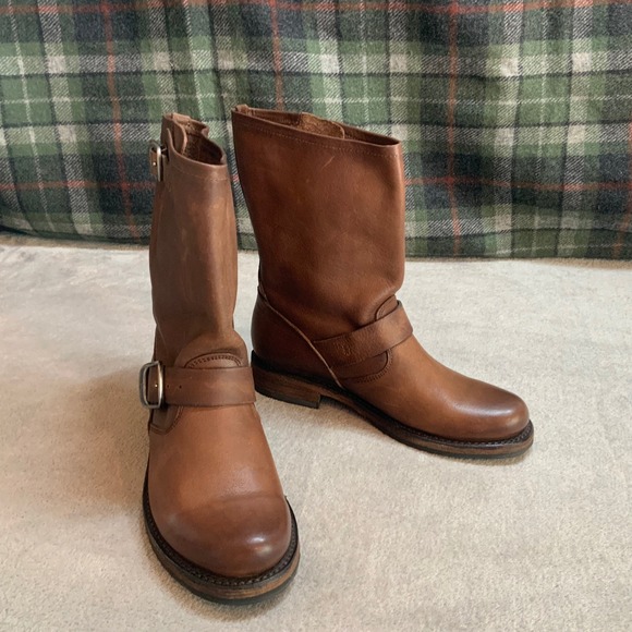 Frye Shoes - Frye Engineer 8R Cognac Brown Leather Boots 3470547 STO Mens 5.5 Womens 7.5